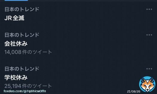 日本の人たちは休みたがっている。 無理をしないように #JR全滅 #学校休み  #会社休み