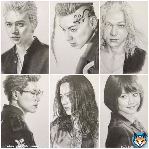 全員集合。 見て下さって有難うございました  #似顔絵 #鉛筆画 #北村匠海 さん #山田裕貴 さん #吉沢亮 さん #間宮祥太朗 さん #永山絢斗 さん #今田美桜 さん #絵描きさんと繋がりたい