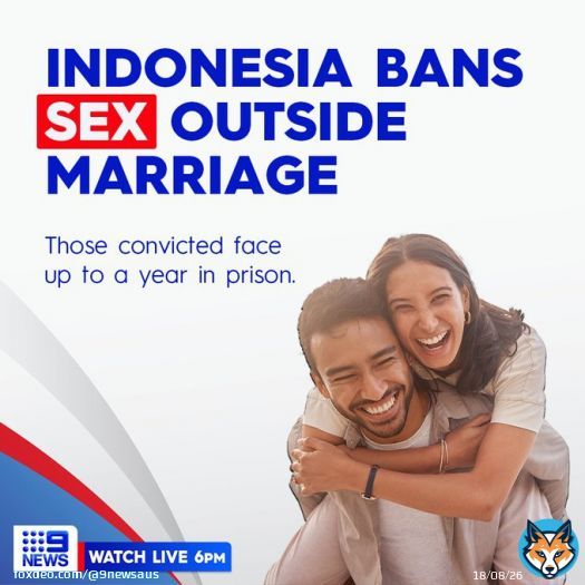 Indonesia has passed laws that ban extramarital sex, with those convicted facing up to a year in jail.  The laws apply to Indonesian citizens and international visitors, including Australians.  MORE:   #9News