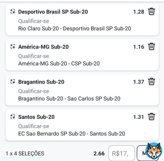 Pra acabar o dia, pq esse assalto no jogo do Vasco e Ibrachina me irritou!   DB qualificar  America MG qualificar  Bragantino qualificar  Santos qualificar  Sao os bons que vi pra hoje, se forem eliminados &eacute; zebra.   Siga sua gestao!