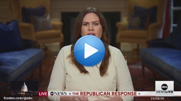 HAPPENING NOW: Arkansas Gov. Sarah Huckabee Sanders delivers the GOP response to Pres. Biden's State of the Union address. #SOTU  LIVE UPDATES: