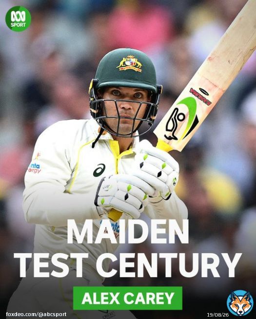 What a moment for Alex Carey! His first Test century!  His 100 came from only 133 deliveries, and he becomes the first Aussie keeper to make a century in 9 years. Well batted indeed!   Listen live:  Live blog:    #AUSvsSA