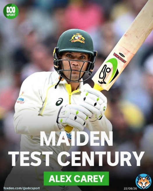 What a moment for Alex Carey! His first Test century!  His 100 came from only 133 deliveries, and he becomes the first Aussie keeper to make a century in 9 years. Well batted indeed!   Listen live:  Live blog:    #AUSvsSA