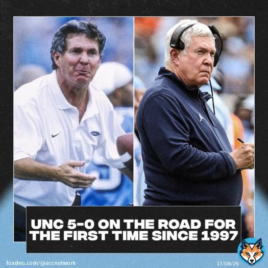 Last time @UNCFootball had  road wins in a season, @CoachMackBrown was in his first tenure at the helm of the Tar Heels