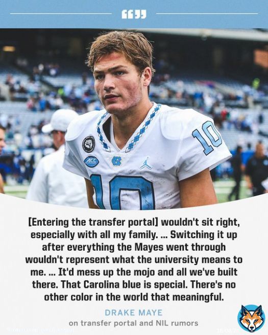 Drake Maye is all about Carolina Blue