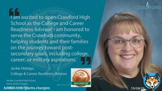 Please welcome Jackie Hidalgo, our College & Career Readiness Advisor (CCRA)! We will share Ms. Hidalgo with @HHS_Canes & she will play a vital role to ensure students meet graduation requirements in terms of college, career, & military readiness measures @FortBendISD #ForgeAhead