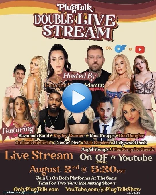 This might just be our craziest idea ever. A double live stream on YouTube and Onlyfans. 10+ person podcast in one room and an orgy in the room next door. People going back and forth between podcasting and fucking. And the viewers at home get to watch it all. See you August 3rd!