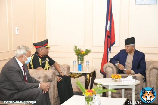 General Manoj Pande #COAS #IndianArmy & Hony General #NepaliArmy called on the Right Hon'ble Prime Minister of #Nepal Shri Sher Bahadur Deuba. They discussed aspects of mutual interest & ways to further cement the ties between the two Nationss.   #IndianArmy  #IndiaNepalFriendship
