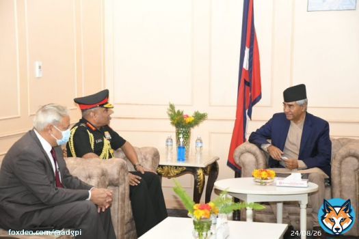 General Manoj Pande #COAS #IndianArmy & Hony General #NepaliArmy called on the Right Hon'ble Prime Minister of #Nepal Shri Sher Bahadur Deuba. They discussed aspects of mutual interest & ways to further cement the ties between the two Nationss.   #IndianArmy  #IndiaNepalFriendship