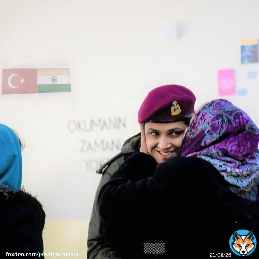 A local victim of earthquake disaster in #Turkey kisses an Indian Army officer during #OperationDost that India launched to help the stranded people in Turkey. India was one of the first to announce a humanitarian mission.