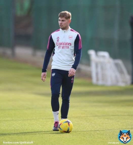 Emile Smith Rowe in Arsenal training today.  #afc
