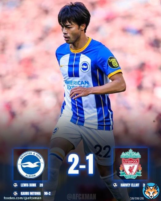 Brighton vs Liverpool full-time poster!  Rt&rsquo;s are appreciated  #afc #mitoma #BHALIV
