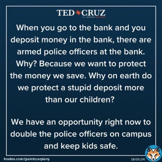 The mass shooting in Louisville was at… you guessed it, a bank. Two police officers were shot. Nice try, Ted. It’s the goddamn guns.