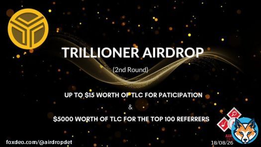 Trillioner #Airdrop (2nd Round)  Reward: Up to $15 worth of TLC + $5K worth of TLC referral pool   Start the airdrop bot    Do the tasks on the bot & submit your data.   Details:   #Airdrops #Trillioner #Bitcoin #AirdropDet