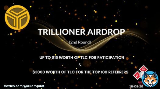 Trillioner #Airdrop (2nd Round)  Reward: Up to $15 worth of TLC + $5K worth of TLC referral pool   Start the airdrop bot    Do the tasks on the bot & submit your data.   Details:   #Airdrops #Trillioner #Bitcoin #AirdropDet
