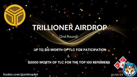 Trillioner #Airdrop (2nd Round)  Reward: Up to $15 worth of TLC + $5K worth of TLC referral pool   Start the airdrop botDo the tasks on the bot & submit your data.   Details:   #Airdrops #Trillioner #Bitcoin #AirdropDet