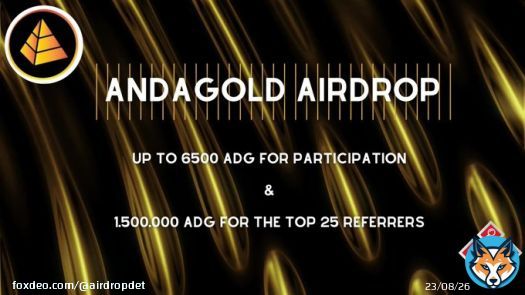 AndaGold #Airdrop   Total Airdrop Pool: 8 Million ADG    Start the airdrop bot:    Do the tasks on the bot & submit your data   Details:   #Airdrops #Bitcoin #AndaGold #AirdropDet #cryptocurrency
