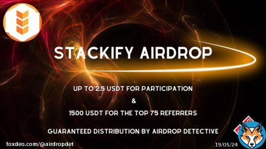 Stackify #AirdropGuaranteed distribution by Airdrop Detective   Airdrop Pool: 4000 USDT   Start the airdrop botDo the tasks on the bot & submit your data   Details:   #Airdrops #Stackify #Bitcoin #AirdropDet
