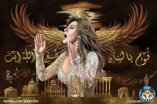 لوحة جديدة لأرزة لبنان و شمس الأغنية اللبنانية @najwakaram   'قُوم يا لبنان ،صُنع الله إنت.'  #نجوى_كرم #NajwaKaram   اصحاب المشروع : @Andrehcanada @Nisrinei3ali