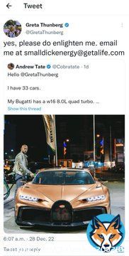 Top G gets rocked by Greta #AndrewTate #GretaThunberg
