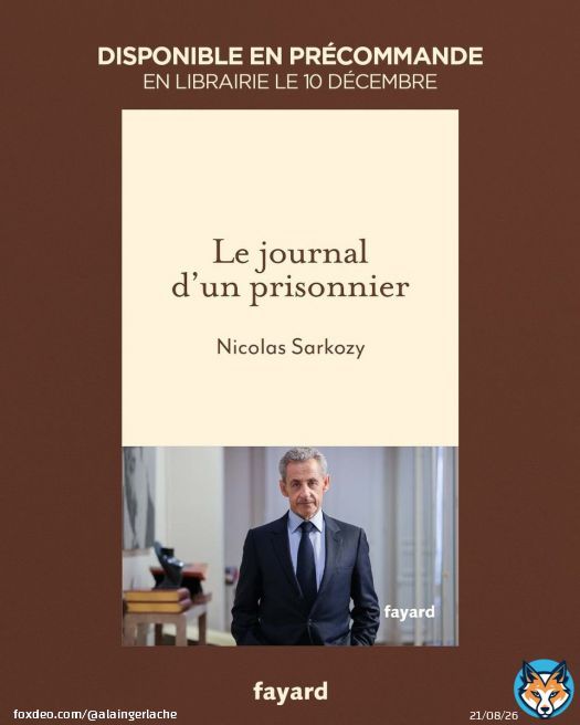 'A l’image du désert la vie intérieure se fortifie en prison'. La syntaxe aussi en prend un coup. Et on ne dira rien du style.QuoteNicolas Sarkozy@NicolasSarkozy·Nov 21, 2025« En prison, il n’y a rien à voir, et rien à faire. J’oublie le silence qui i n’existe pas à la Santé où il y a beaucoup à entendre. Le bruit y est hélas constant. Mais à l’image du désert la vie intérieure se fortifie en prison. » Nicolas Sarkozy, Le journal d’un prisonnier.Show more