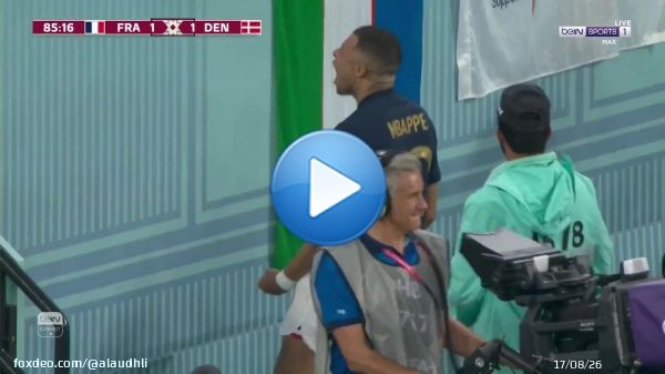 Mbappe scores the second for France  against Denmark  2-1 #WorldCup #FIFAWorldCup #FRADAN #كأس_العالم #فرنسا_الدنمارك