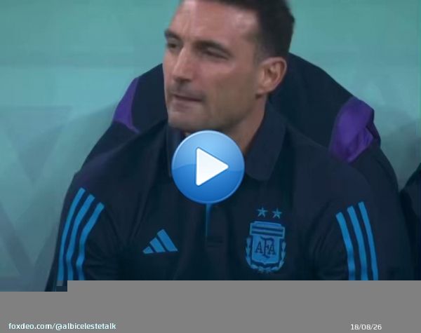 Scaloni&rsquo;s reaction on Messi&rsquo;s first goal
