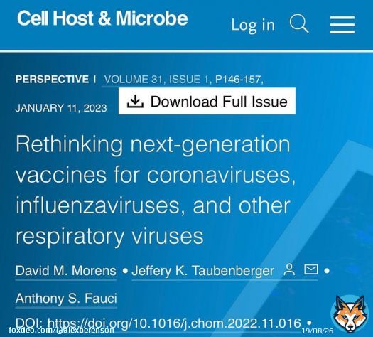 He&rsquo;s washing his hands of the mRNAs - and whatever the long-term consequences of their failed effort to rewire the immune system may be.  Tony Fauci is lucky.  He&rsquo;s 82.  It&rsquo;ll be up to the rest of us to deal with what he&rsquo;s don