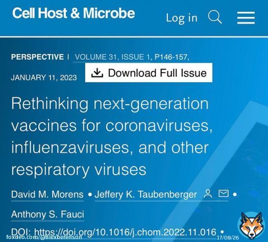 He&rsquo;s washing his hands of the mRNAs - and whatever the long-term consequences of their failed effort to rewire the immune system may be.  Tony Fauci is lucky.  He&rsquo;s 82.  It&rsquo;ll be up to the rest of us to deal with what he&rsquo;s don