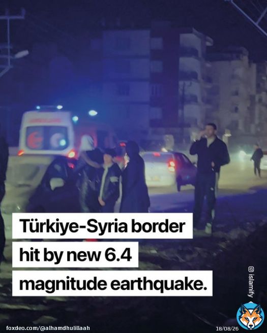 The Southern T&uuml;rkiye/Northern Syria region has been hit by another earthquake with a 6.4 magnitude.  May Allah protect everyone.