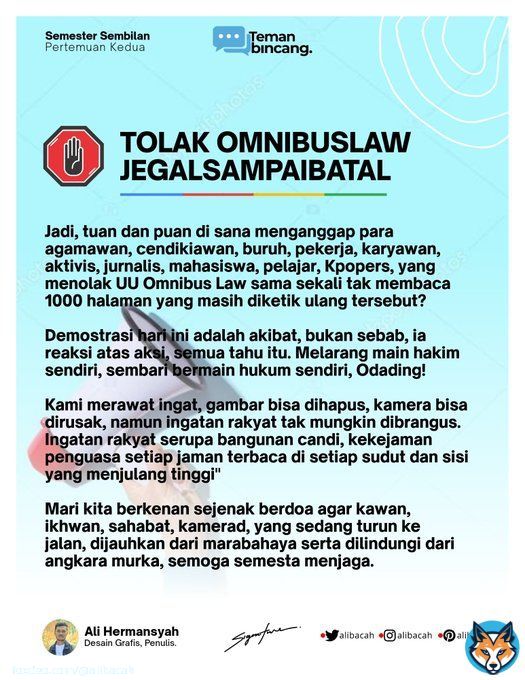 #TolakUUCiptaKerja #TolakOmnibusLaw #TolakOmnibuslawDPR #JegalSampaiGagal #JEGALSAMPAIBATAL