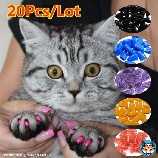 \ud83d\udd17   \u2705 New FASHION colorful Cat Nail Caps soft cat Claw Soft Paws 20 PCS/lot with free Adhesive Glue Size XS S M LGift for pet . .  #ديبالا #متي_راح_تتزوج #جوني_ديب #الخميس_الونيس #الطويله_اجمل_يابنات #جوني_فاز #الدمام