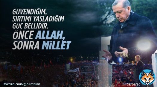 G&uuml;vendiğim, sırtımı yasladığım g&uuml;&ccedil; bellidir.   &Ouml;nce Allah, sonra millet  #GayretineŞahidizErdoğan