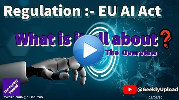 Do we really need regulation around AI  Well the @EU_Commission thinks we do, and I would agree  I once wrote a book on GDPR, but this time I will stick to video     #AI #ArtificialIntelligence #euaiact