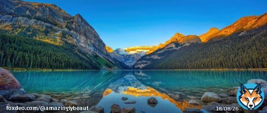 A Panoramic View of Sunrise at Lake Louise, Banff National Park, Canada - [OC] [5472x2344] - Author: jm4tlRed on Reddit - #travel #photography #travelphotography #nature #photooftheday