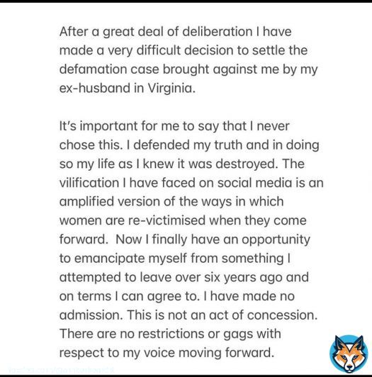 Today is a good day... #AmberHeard is finally free from her abuser and SHE GOT HER VOICE BACK. Amber has admitted NO GUILT and she can speak freely.  This is her biggest victory... See you soon Amber  #IStandWithAmberHeard
