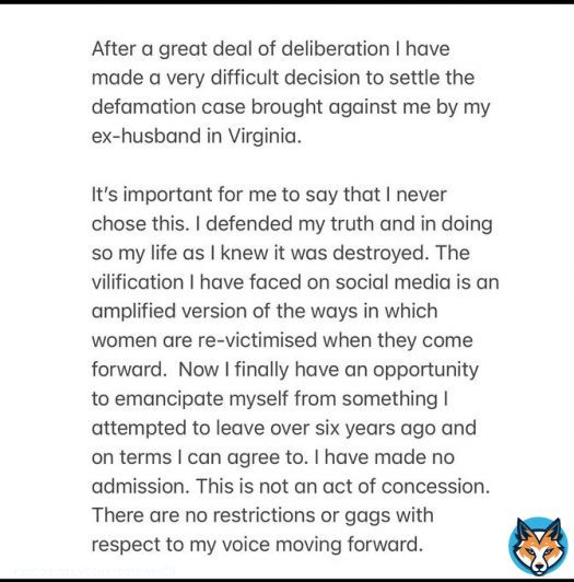 Today is a good day... #AmberHeard is finally free from her abuser and SHE GOT HER VOICE BACK. Amber has admitted NO GUILT and she can speak freely.  This is her biggest victory... See you soon Amber  #IStandWithAmberHeard