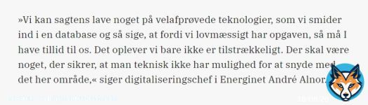Et helt fantastisk citat fra digi.chef i Energinet, fra dagens Version2-historie af @Jschjoldager. Man kan ikke stole p&aring; en database, hvis den ligger i firmaet - det er faktisk det, der siges   #dktech
