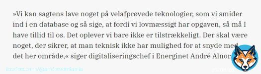 Et helt fantastisk citat fra digi.chef i Energinet, fra dagens Version2-historie af @Jschjoldager. Man kan ikke stole p&aring; en database, hvis den ligger i firmaet - det er faktisk det, der siges   #dktech