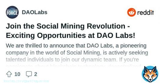 The DAO Labs revolutionizing social media and online communities through their Social Mining platform. If you're passionate about #blockchain and #DeFi , this is your chance to contribute and earn rewards.   Read   #DAOLabs #Web3 #Bitcoin #Binance $BBUSD