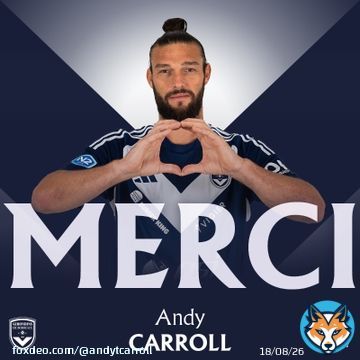 Andy nous quitte pour se rapprocher de ses enfants. Tous les amoureux du Club te remercient chaleureusement @AndyTCarroll pour cette saison. Tu seras toujours ici chez toi. Bonne route et à bientôt ! Plus d'informations Slide 1 of 6 - CarouselMerci AAndy Merci Andy From girondins.com