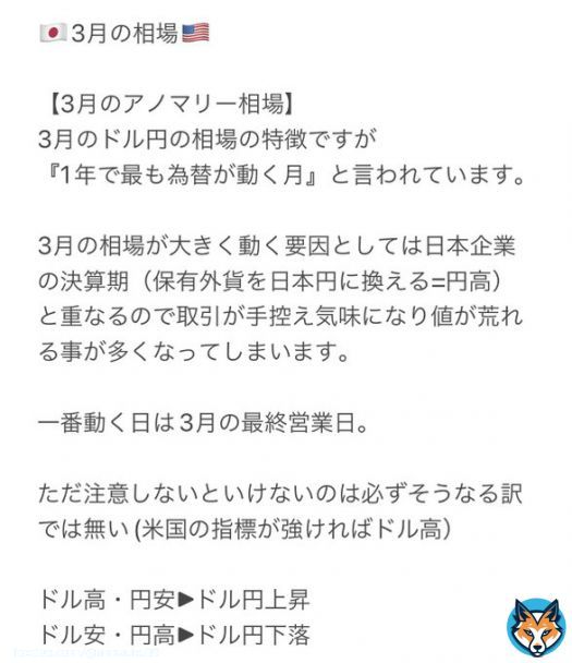 3月の相場についての特徴です  3月は最も動く月と言われています。  ドル円トレードの方、クロス円メイン通貨の方はしっかりと押さえておきましょう  本日はISMもあるので、夜に相場分析出しますね  #ドル円　#クロス円　#USDJPY #Bitcoin #BTC #ビットコイン #投資家さんと繋がりたい