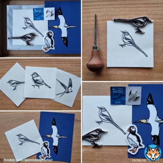 Morning #earlybiz little lino bird stamps are still available in shop - good selection of garden or seabirds !!! You can mix & match any 3 across all stamps & get a 20% Discount at the mo    #shopindie #UKGiftHour #ukgiftam #crafting #journaling #etsy