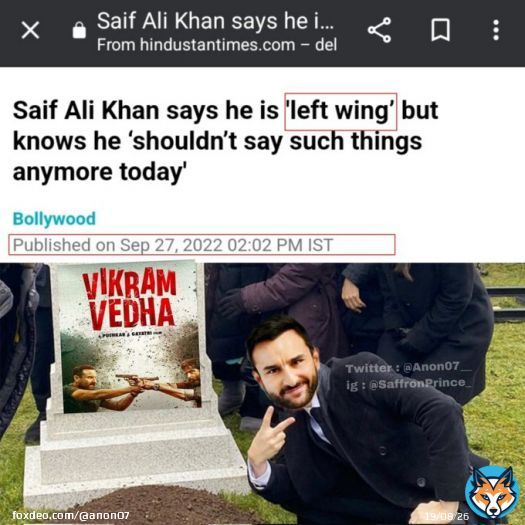 Last nail in the coffin of Vikram Vedha. RIP. #BoycottVikramVedha  #BoycottBollywood