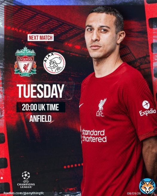 Liverpool back in action tomorrow night vs Ajax at ANFIELD