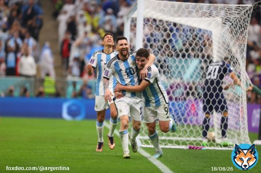 #Qatar2022   @Argentina  2 (Lionel #Messi -p- y Juli&aacute;n &Aacute;lvarez)  #Croacia  0   5' ST
