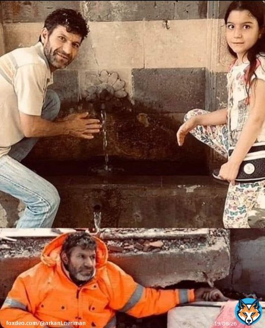 The painful father and his only daughter, who never let go of his daughter's hand in the earthquake. His daughter became an angel.  #PrayersForTurkey