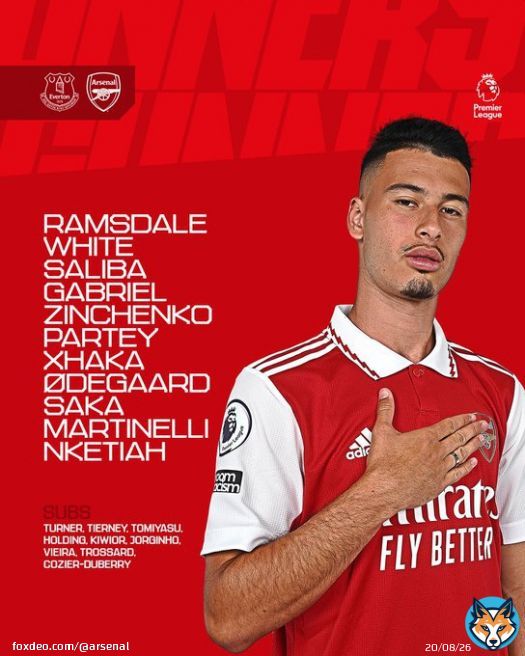 ????????????????????????????????    Saliba at the back  Odegaard in midfield  Martinelli on the wing  Let&rsquo;s do this - together!
