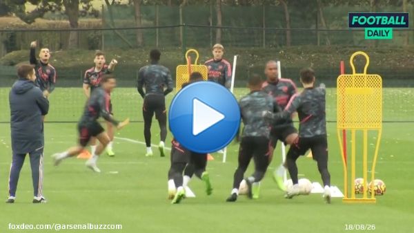 #Arsenal training at London Colney ahead of Thursday&rsquo;s Europa League match vs FK Bod&oslash;/Glimt. #afc