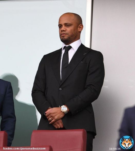 | Burnley manager Vincent Kompany was at the Arsenal vs Brighton match this afternoon. #afc